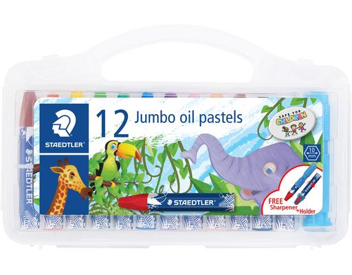 Jumbo Oil Pastels in Plastic Box 12 Colours (241 PB12) Staedtler