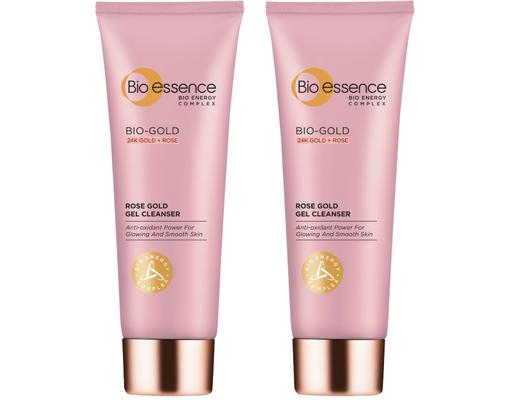 Bio-Gold Rose Gold Gel Cleanser Twin Pack Bio -Essence