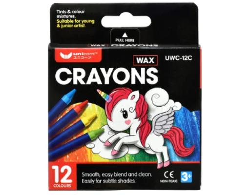 12 Colour Wax Crayon (UWC-12C) Unicorn