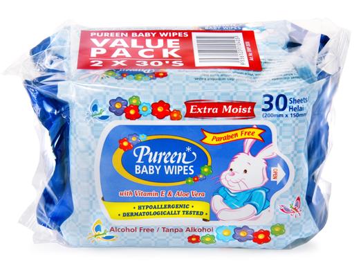 Baby Wipes Pouch Pack (Blue) Pureen