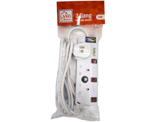 Extension Wire White With Neon 3 Gang Living Choice