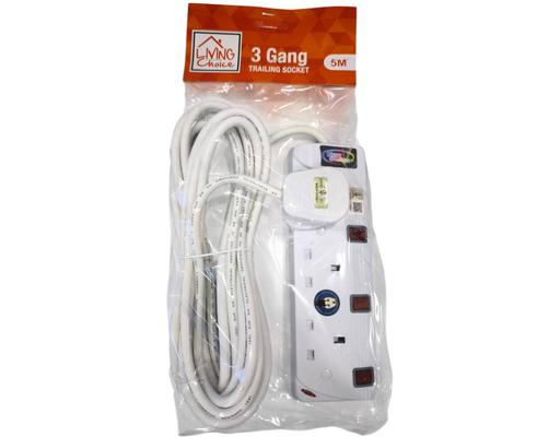 Extension Wire White With Neon 3 Gang Living Choice