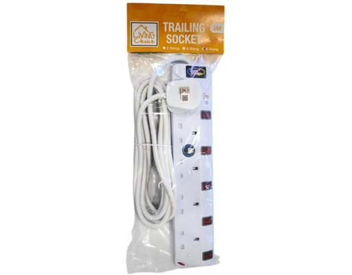Extension Wire White With Neon 5 Gang Living Choice