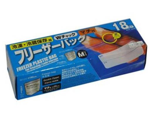 Freezer Plastic Bag M Double Zipper Daiso