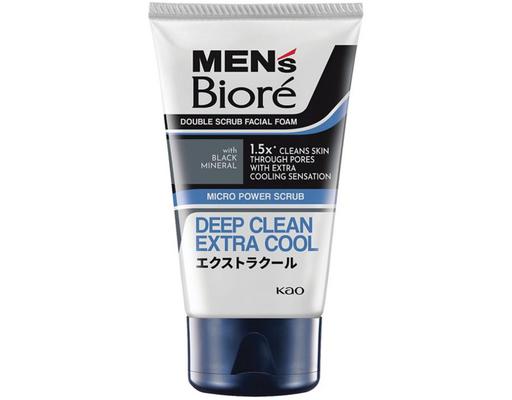 Men's Double Scrub Facial Foam Deep Clean Extra Cool Biore