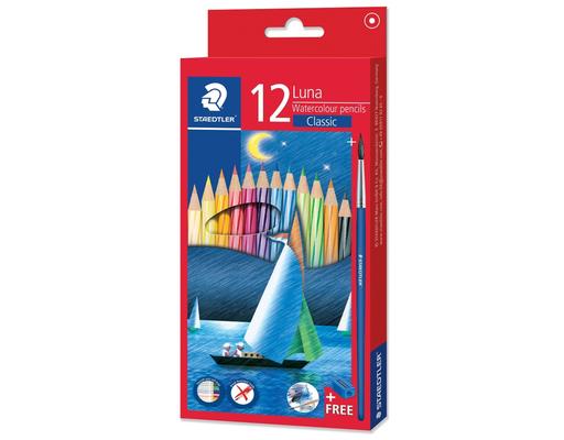 Luna Watercolour Pencil (Full Length) 12 Colours (137 10 C12) Staedtler