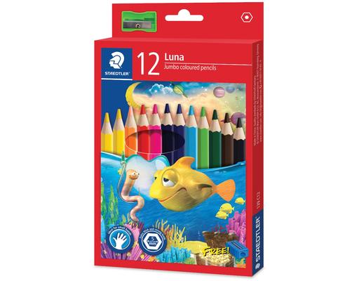 Luna Jumbo Watercolour Pencil (Full Length) 12 Colours (139 C12) Staedtler