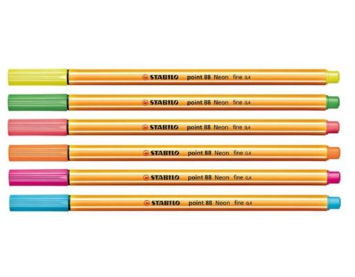 Point 88 Neon Colour Pen Fine 0.4mm Stabilo