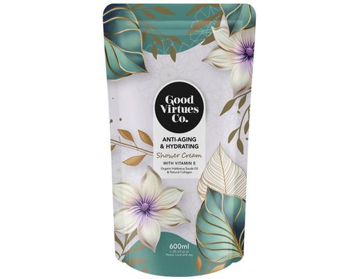 Anti-Aging & Hydrating Shower Cream With Vitamin E Refill Good Virtues Co.