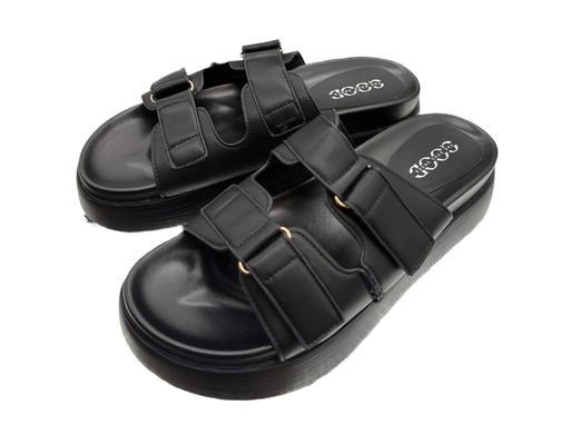 Ladies Sandal Casual Cushion Black The Good Shoes