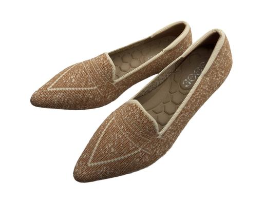 Ladies Knitted Mary Jane Light Brown The Good Shoes