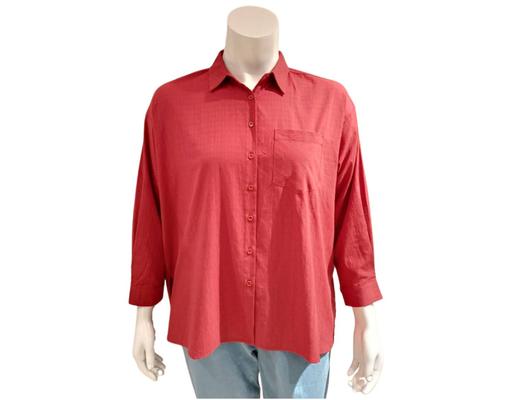 Long Sleeve Blouse Red Plus Collection