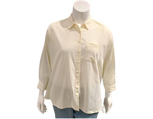 Long Sleeve Blouse Beige Plus Collection